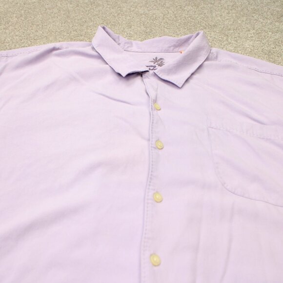 Tommy Bahama Camp Shirt Mens5XB Purple Loop Collar 100% Silk Short Sleeve Button - Picture 4 of 12